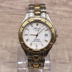 Croton Reliance Watch Mens Multi-toned Stainless Steel Classic White Quartz Dial